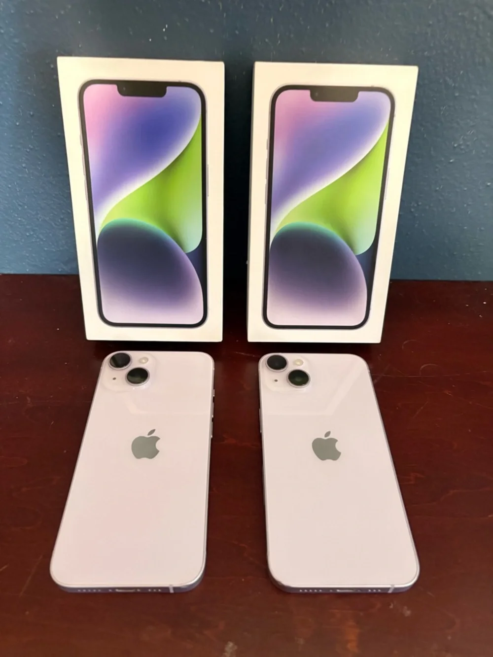 2 Apple iPhone 14’s/Lavender w/Dual Rear Cameras/128GB/GREAT Condition-w/Boxes🤩 - Picture 1 of 10